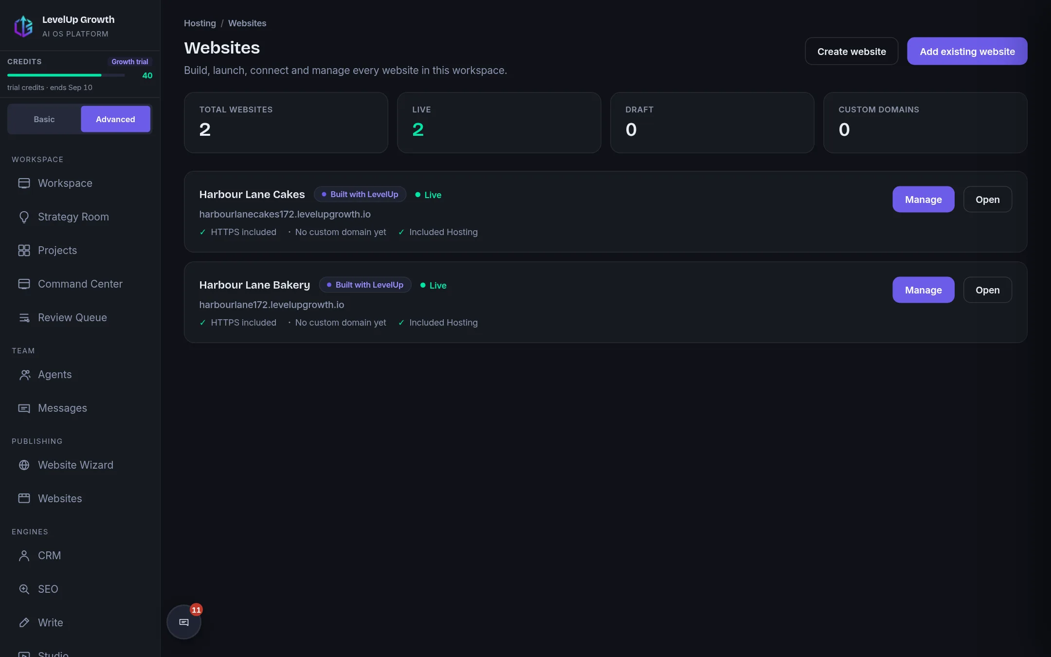Search, buy and connect, from the account.