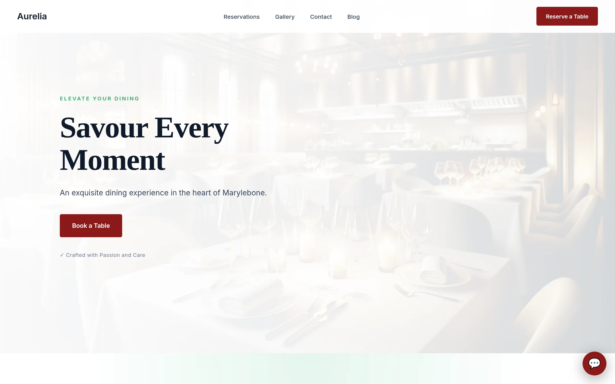 Aurelia, a italian restaurant in London, built by Arthur.